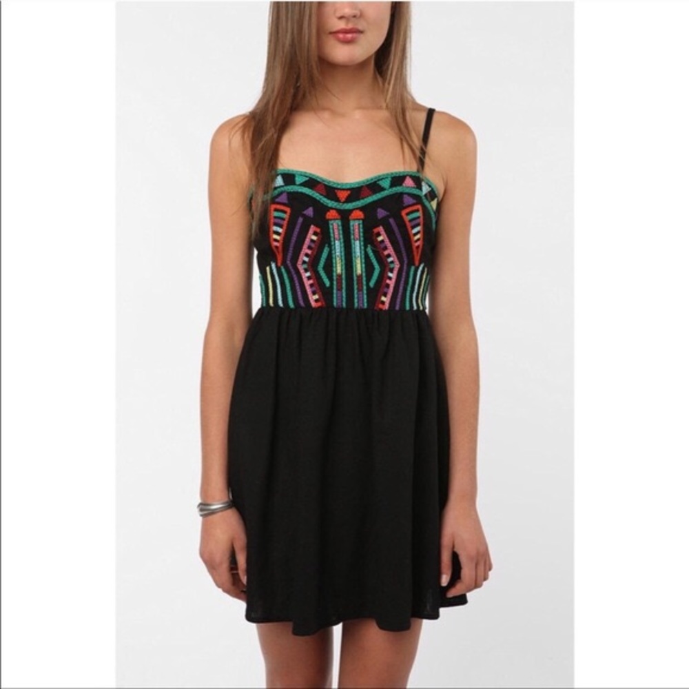 Staring At Stars Embroidered Geometric Sundress